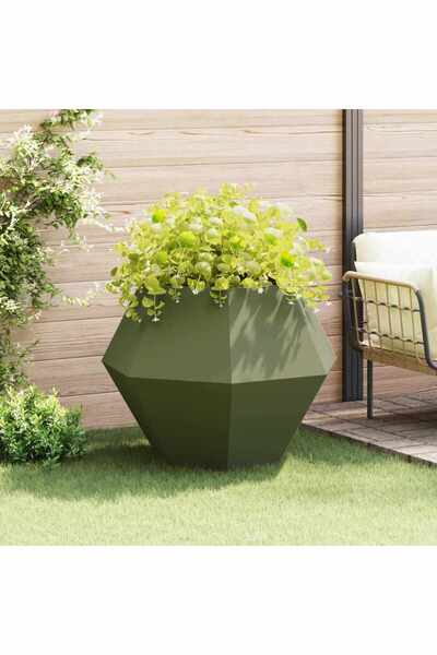 vidaxl Jardiniera Verde masliniu 100 x 100 x 80 cm Otel