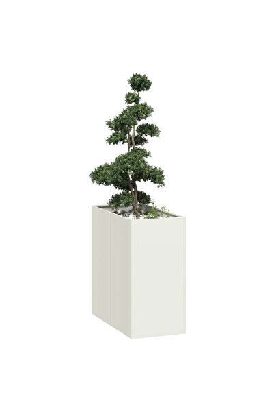 vidaxl Jardiniera alb 40x80x80 cm otel