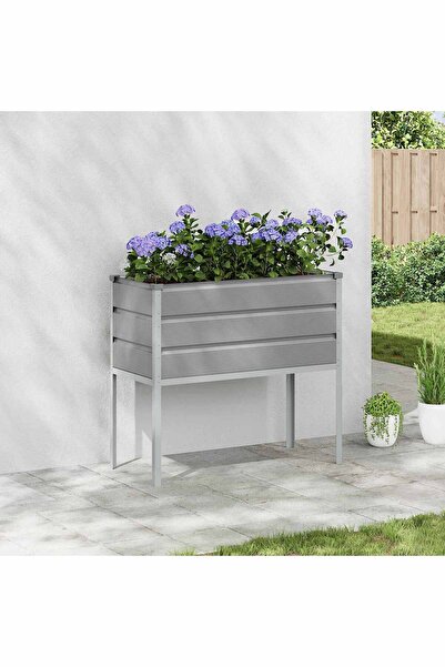vidaxl Jardiniera Gri deschis 100 x 45 x 90 cm Otel Galvanizat