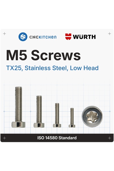 CNC Kitchen Surub M5x10 mm, TX25, otel inoxidabil AISI 304, cap redus - 25 bu...