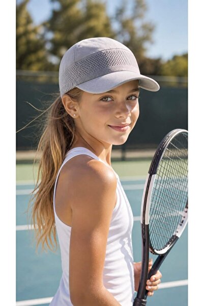 FELLMENS Gray Cotton Mesh Cap Tenisci Girls' Hat 10-18 Years