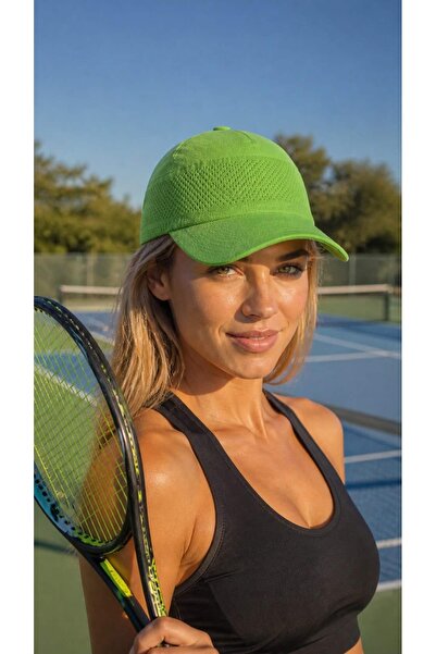 FELLMENS Green Cotton Mesh Cap Tenisci Women's Hat