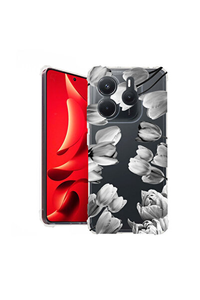 bestcase Противоударен калъф за Xiaomi Redmi Note 14 4G, Флорален - Черен лал...