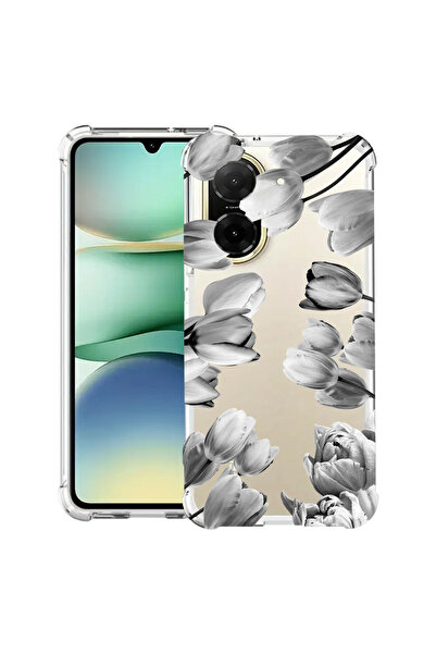 bestcase Αντικραδασμική Θήκη για Xiaomi Redmi A5 (171mm), Φλοράλ - Μαύρη Τουλ...