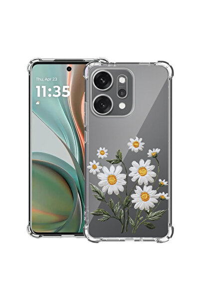 bestcase Противоударен калъф за OPPO Reno14, Флорален - Минималистична маргар...