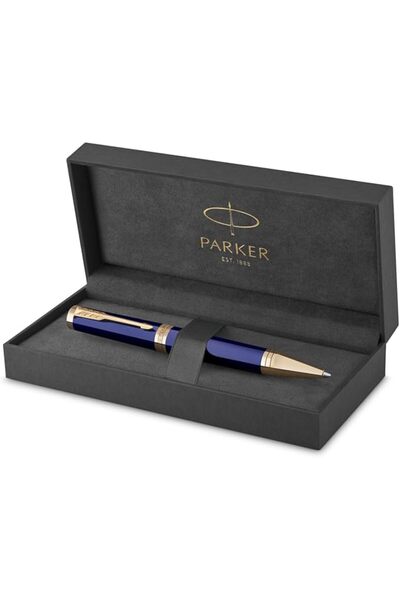 Parker قلم حبر جاف إنجينويتي أسود مع حواف ذهبية