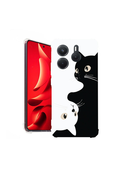 bestcase Противоударен калъф за Xiaomi Redmi Note 14 4G, Черно-бели котки, 19...