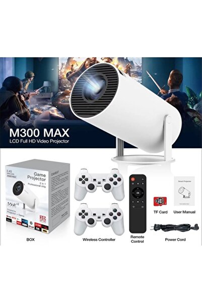 SIGHTZER M300MAX ANDROİD PROJEKTÖR AKILLI VİDEO OYNATICI 2 İN 1 GAME PROJEKTO...