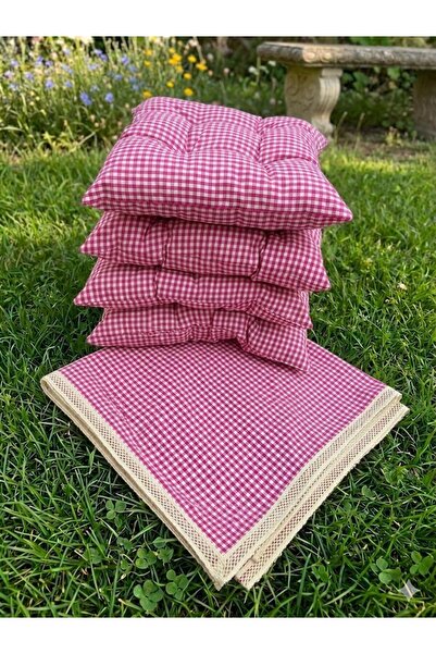 ESPERA HOME DESİGN 5 parça Piknik Minder ve Örtü Seti 170x170 cm örtü, 40x40 ...