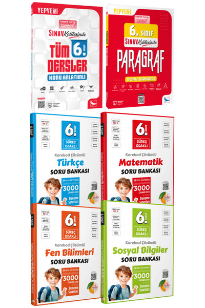 Sınav Yayınları 6. Sınıf Tüm Dersler Konu Anlatımı+ Paragraf Soru Bankası+ Ed...