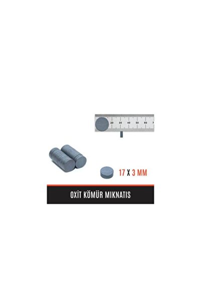 Mu Art Ahşap 17x3 mm, Yuvarlak Ferrit Mıknatıs, Seramik, Oksit, Kömür Magne