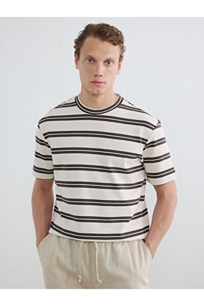 LC Waikiki Zero Roba Collar Striped Men's T-Shirt from Uzg Store for Style En...