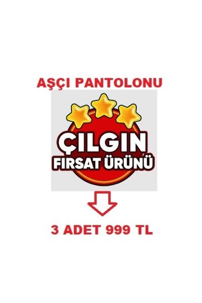 MARTEN 3 ADET AŞÇI PANTOLONU 3 CEPLİ PAMUKLU İNCE GABARDİN KUMAŞ BELİ LASTİKLİ