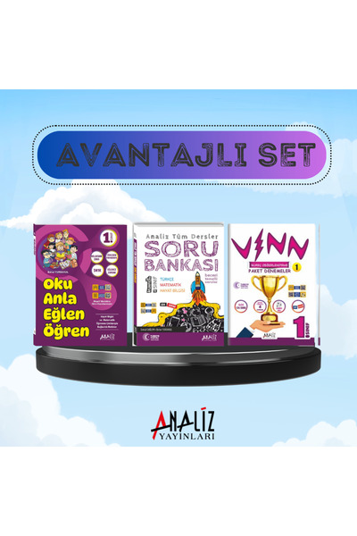 Analiz Yayınları 1.SINIF 3'LÜ SET (SORU BANKASI+ OKU ANLA ÖĞREN + VINN PAKET ...