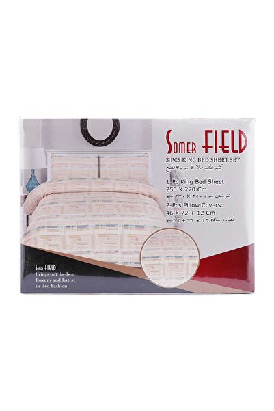 Somer Field طقم ملاءات سرير كينج، 3 قطع، متنوع
