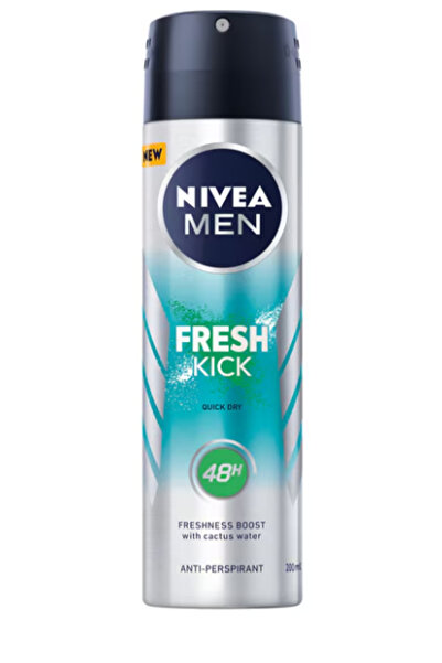 NIVEA Men Fresh Kick Deodorant Spray cu Apă de Cactus, Protecție 48h, 150ml