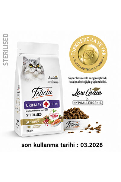 Felicia Kolajen Destekli Hipoalerjik Somonlu Kısırlaştırılmış Yetişkin Kedi M...