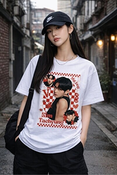 yiou trendy clothing تي شيرت كيم تايهيونغ المطبوع الفاخر للرجال