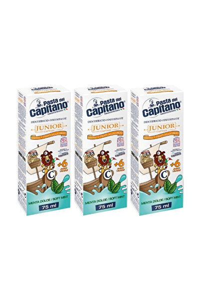 Pasta Del Capitano Capitano Kids +6 Toothpaste Mild Mint Flavored 75ml X 3 Pcs