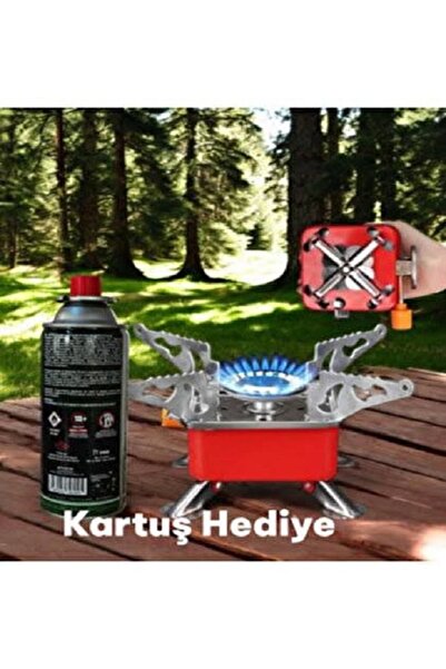 MOBGİFT Taşınabilir Mini Kamp Ocağı ve Kartuş Kamp Piknik Yürüyüş balıkçılık ...