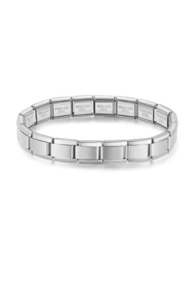ÖZÇTAKI 316 L Stainless Steel Silver Italian Charm Bracelet