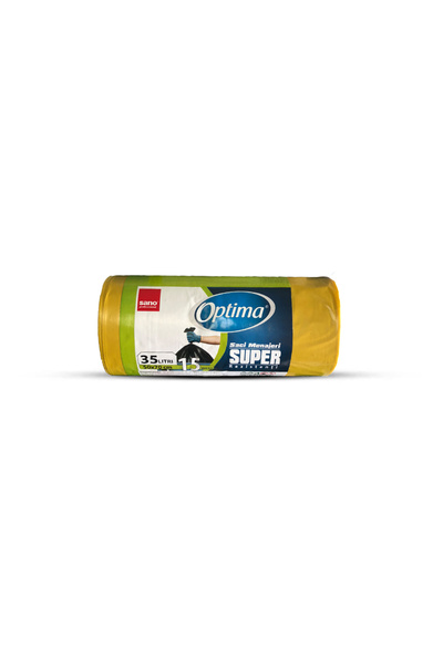 Sano Optima Super Garbage Bags 35L Yellow, 15 Bags/Roll
