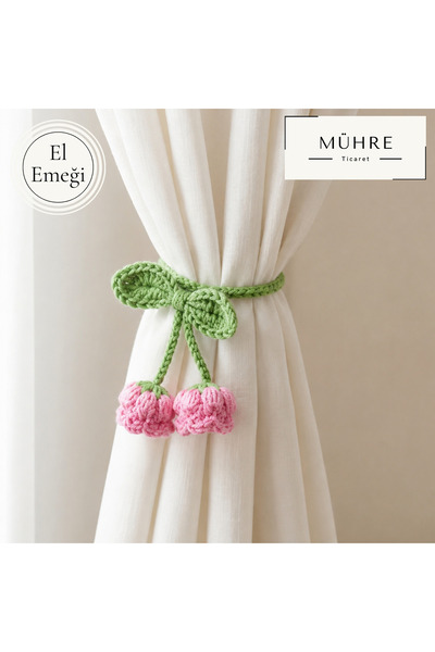 mühre 2 ADET Pinterest Çiçekli Perde Tutacağı El Emeği Amigurumi