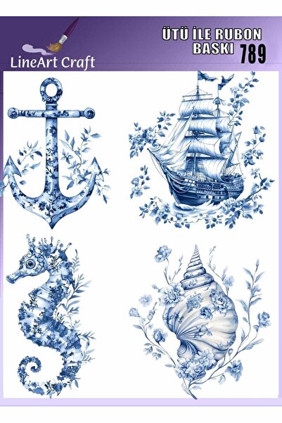LİNEART Iron-On Rubon Transfer Printing for Wood & Fabric Transfer No:Rb789-3...