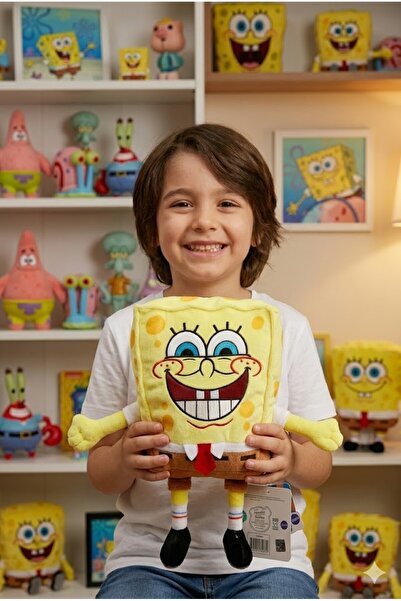 TOYFEST Nickelodeon SpongeBob SquarePants Peluş Ağzı Açık Gülen Sünger Bob Li...