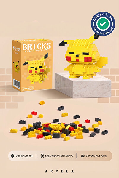 Bricks make a wise life Pikachu Karakteri - Eğitici Oyuncak Yapboz - Orijinal