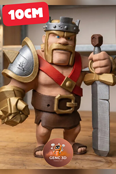 Genç 3D Barbarian King (Barbar Kral) Figürü - 10 cm Koleksiyonluk Heykel - Ma...