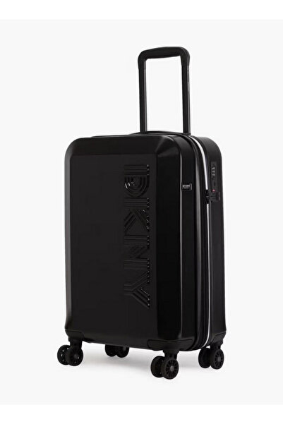 Dkny Logo Embossed Hardcase Luggage Trolley with Retractable Handle - 20 inch...