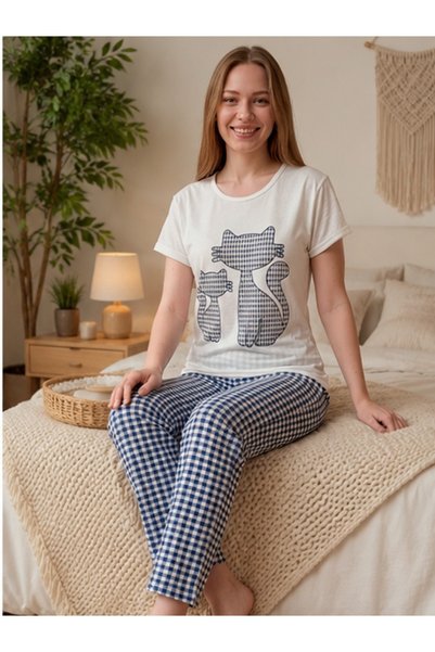 Lalin HOMEWEAR Women's Pajama Set with Cat