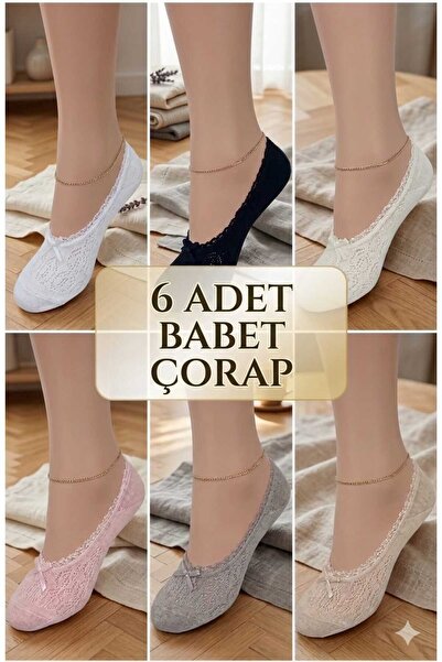 Funny Life Lace Detailed 6-Piece Ballerina Socks Set - Colorful