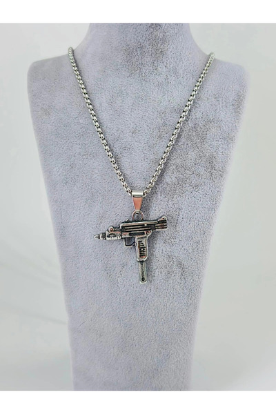 magicool Three-Dimensional Gun Figure Steel Men's Necklace - Ekl0076