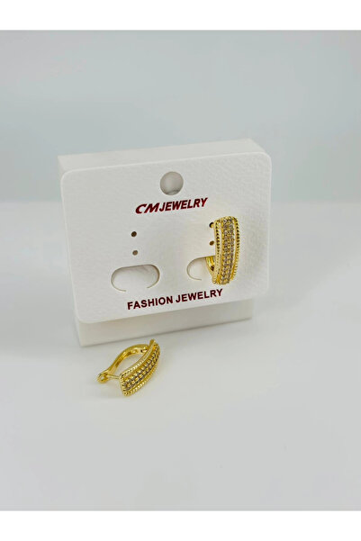EASERA TİCARET Zircon Stone Brass Earrings - Kp00479