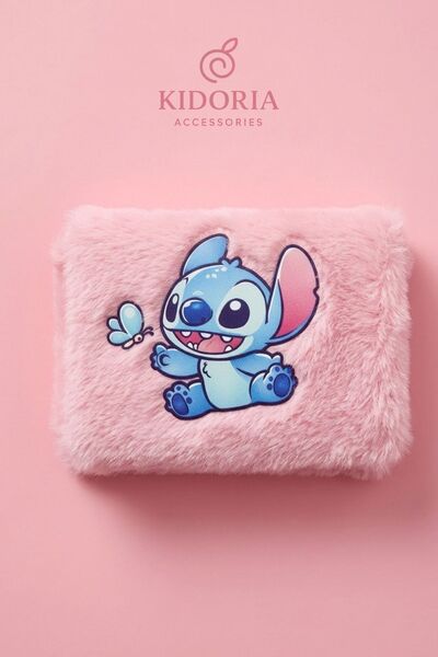 Kidoria Stitch Peluş Cüzdan Kawaii Tasarım Bozuk Para Cüzdanı