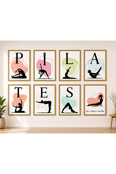 FTRMALZEMECİM ✨ Minimalist Pilates Tablo Seti – 8 Parça Modern Duvar Dekoru ✨...