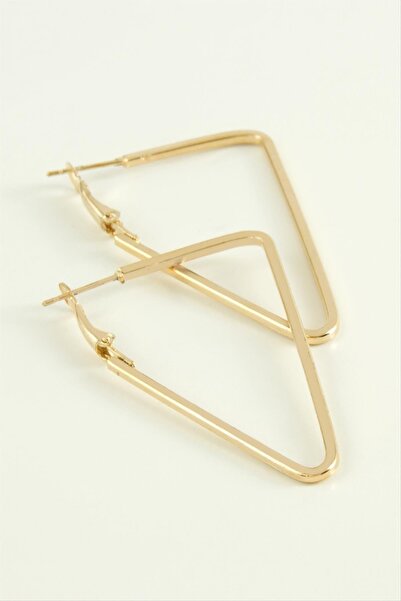 ZERO LAND Ilkeshop Triangle Hoop Earrings (03030) 5 Cm-Yellow