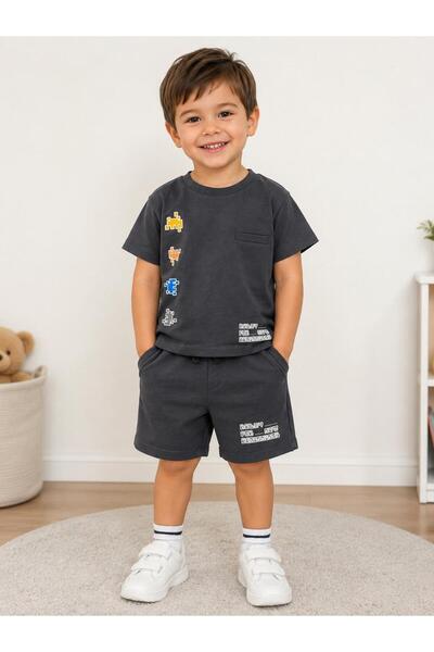Universal Cappadocia Ki̇ds Holiday Boys' Printed Shorts Two-Piece Set