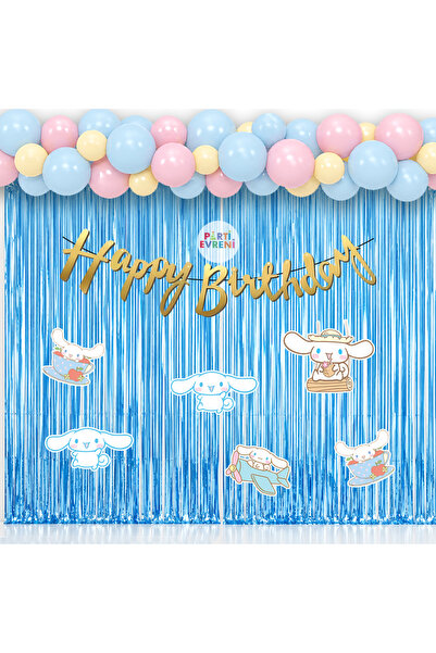 Parti Evreni Cinnamoroll Temalı Arka Fon Süsleme Seti 1 Metre