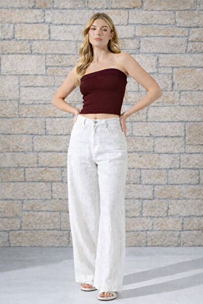 ermoon Kadın Straplez Büstiyer Bluz Crop Tshirt