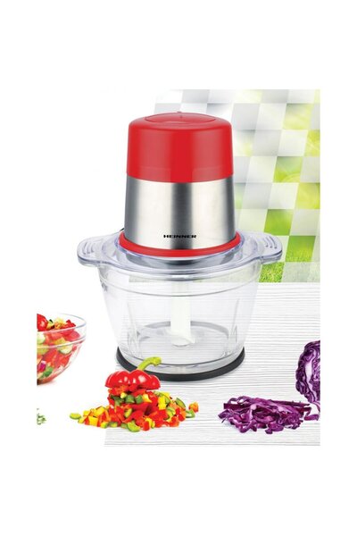 Heinner Tocator de legume Cayenne 1 HMC-D300RD, 300W, capacitate 1 L, bol din sticla, lame din inox, 2 vitez