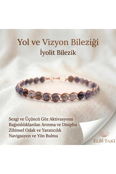 Elbi Takı Örgü Model İyolit (Su Safiri) Bilezik