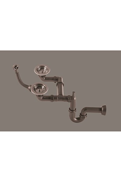 S-730-KY ÇİFTLİ BÜYÜK GİDERLİ KÜVET YUVARLAK TAŞMALI SİFON TEKA FRANKE KROMEVYE DOMINOX