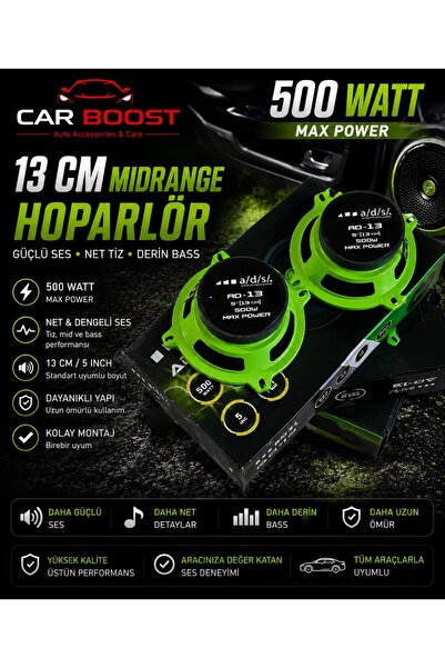 CAR BOOST ADS AD-13 CM Midrange Hoparlör 500W Güçlü Ses Sistemi