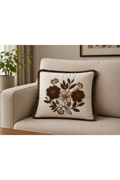 Cotton غطاء وسادة مزين بالشراشيب مكون من قطعتين