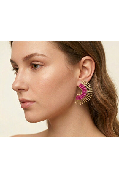 Retrovy Store Bead Detailed Design Earrings