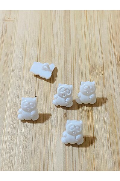 Lorin hobi Teddy Bear Button with Bottom Attachment 12 mm 10 Pieces White