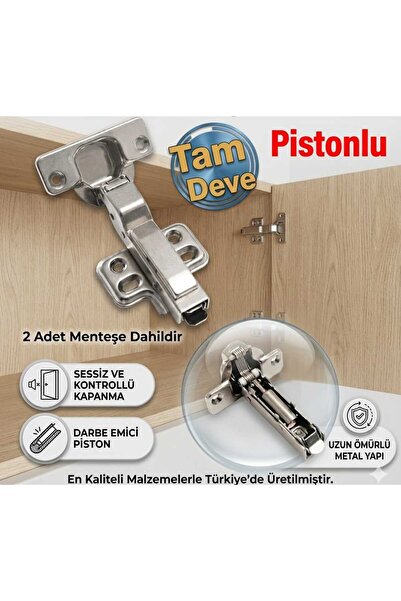 Std Beymes ( 2 Adet ) Frenli Mobilya Dolap Kapak Kapağı Menteşesi Tam Süper D...